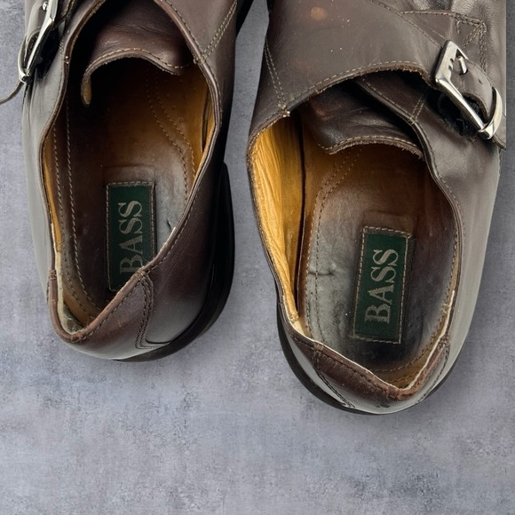 GH Bass & Co Brown Leather Monk Strap Oxford Shoes Sz: 11M - Picture 8 of 10